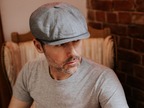 Newsboy z naturalnego lnu, szara jodełka