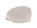Newsboy z naturalnego lnu, beżowa jodełka