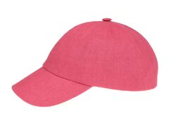 Czapka z daszkiem z różowego lnu