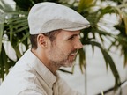 Kaszkiet beżowy z naturalnego lnu